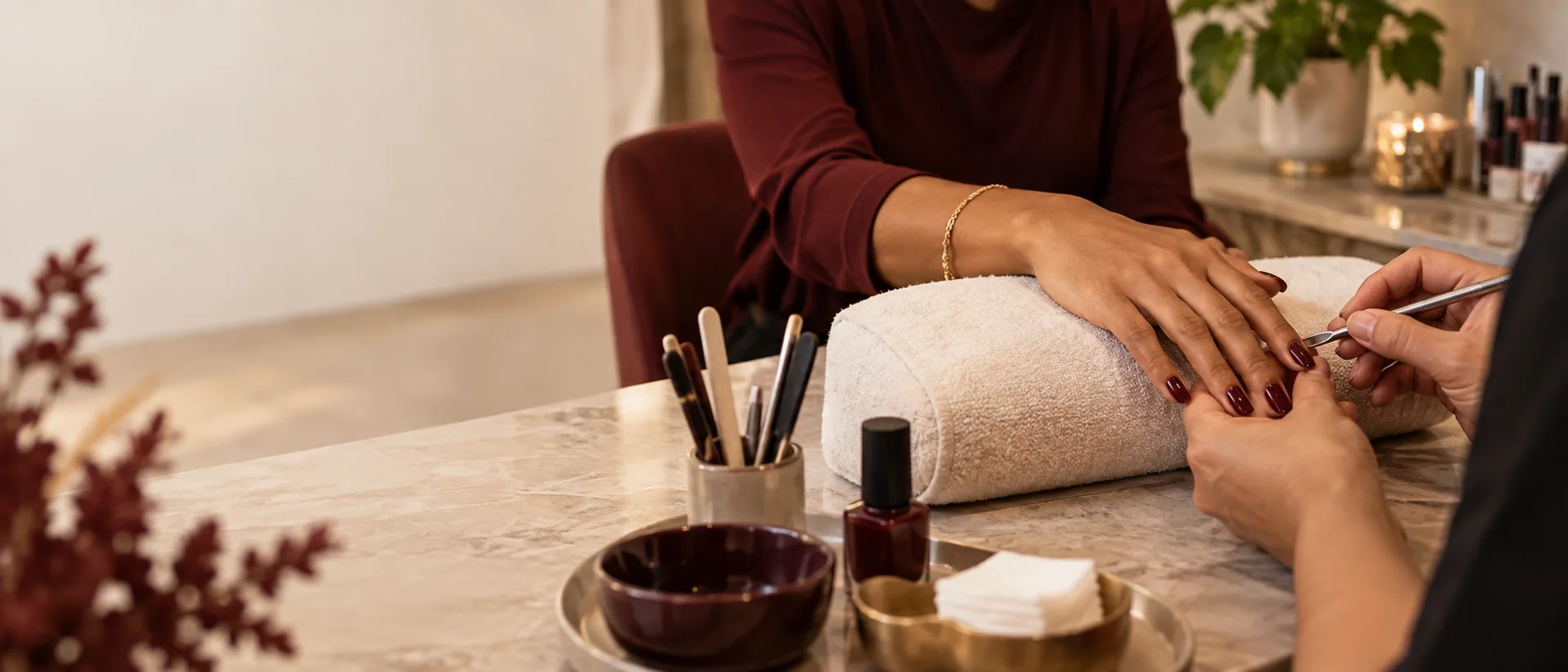 Ambiente e detalhes de cuidado com a beleza